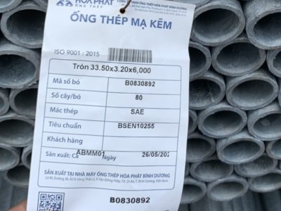 Bảng b&aacute;o gi&aacute; th&eacute;p ống mạ kẽm h&ograve;a ph&aacute;t phi 45 - D45 mới nhất h&ocirc;m nay